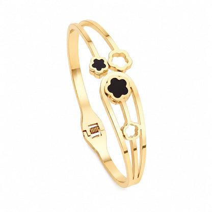 Trendy 2 Black Clover bracelet