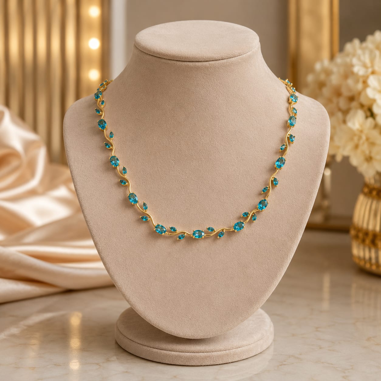 Blue Tulip necklace for everyday