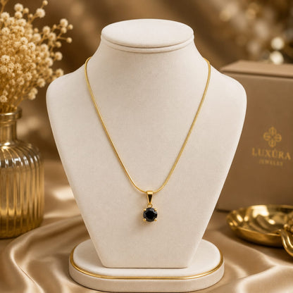 Black Charm Pendant Necklace for everyday wear