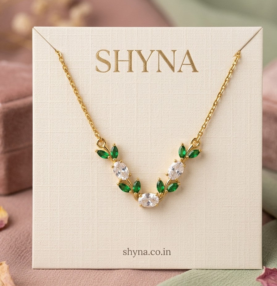 Green Tulip necklace Anti Tranish Pendent