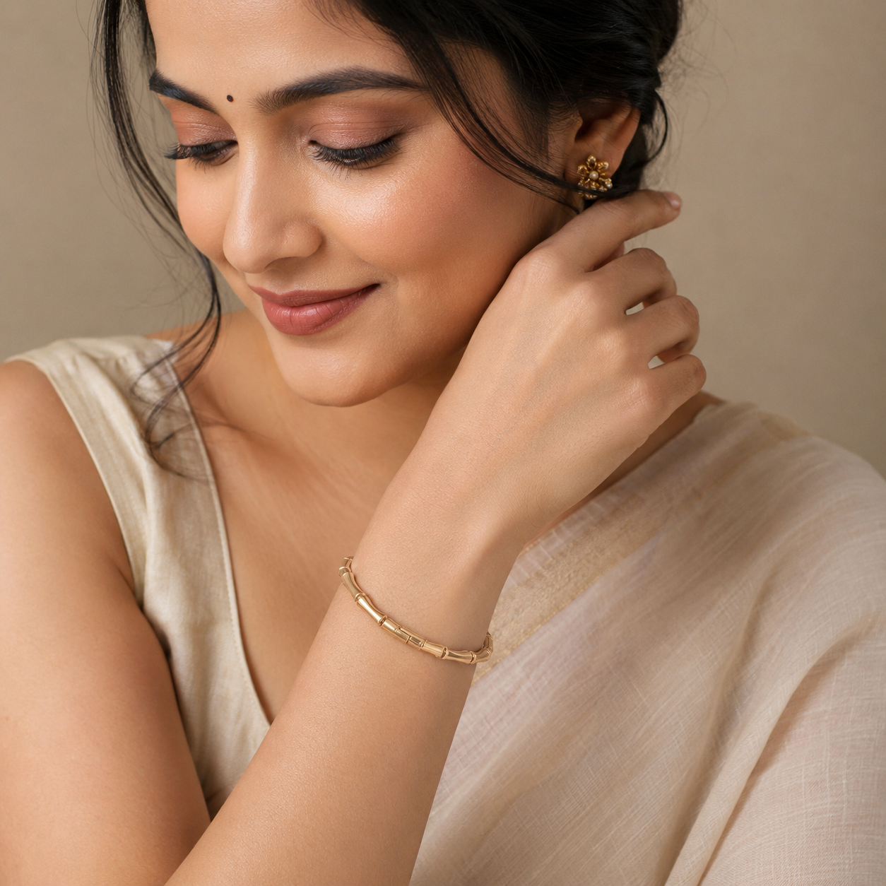 Anti Tarnish Bamboo Bracelet  for Women & Girls