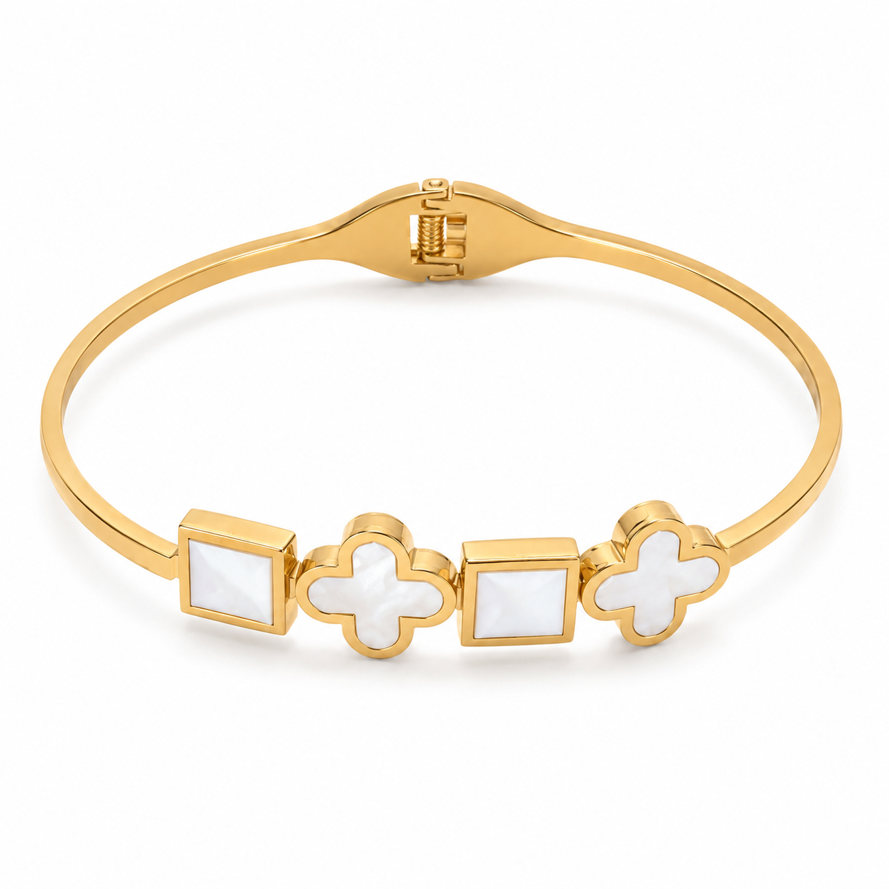 Trendy Minimalistic White clover Bracelet for daily or office wear